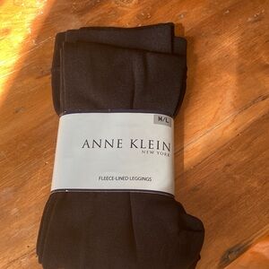 Anne Klein Black Fleece-Lined Leggings Size M/L